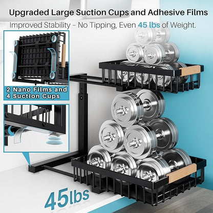 Under Sink Organizer, 2 Packs 2 Tier Sliding Pull Out Cabinet Storage Shelf - Image 3
