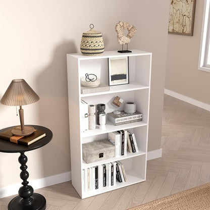Wooden 4 Tier Book Shelf，4 Cube Storage Organizer, 44 Inch Versatile Cubes - Image 7