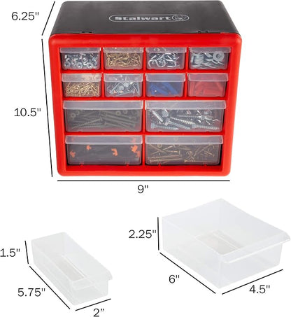 Stalwart - 75-ST6067 Storage Drawers-12 Compartment Organizer Desktop or Wall - Image 3