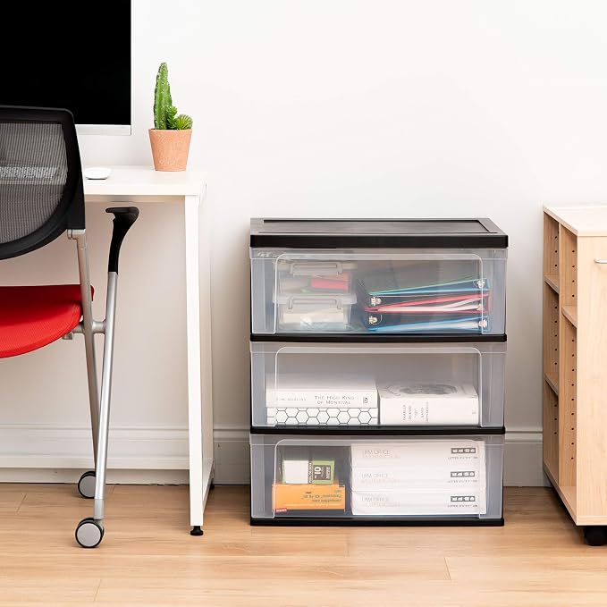 IRIS USA 3-Drawer Wide Storage Cart - Image 2