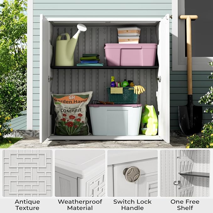 Outdoor Storage Cabinet, 62 Gallon Resin Storage Box, Furniture Cushions - Image 4