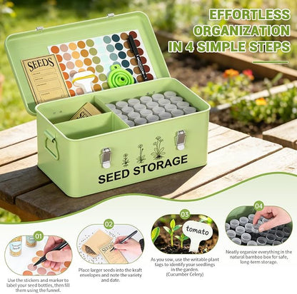 60 Slots Seed Organizer Seed Storage Seed Box 3 Compartments Seeds Organizer - Image 4