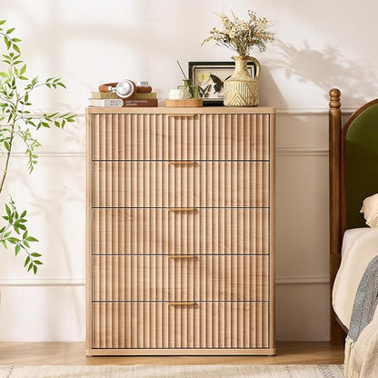 LEYAOYAO Fluted 5 Drawers Dresser - Image 5