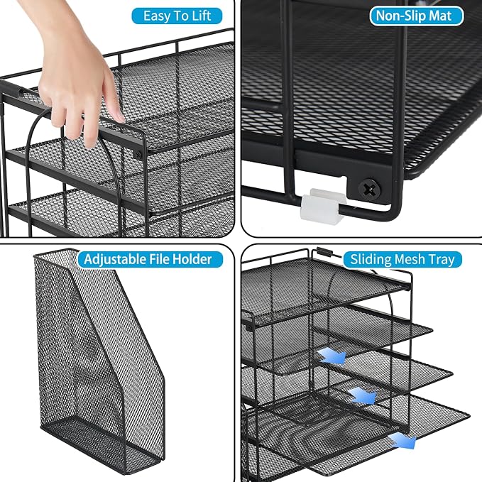 AUPSEN Desk Organizers and Accessories, 5-Tier Desktop Paper File Organizer - Image 7