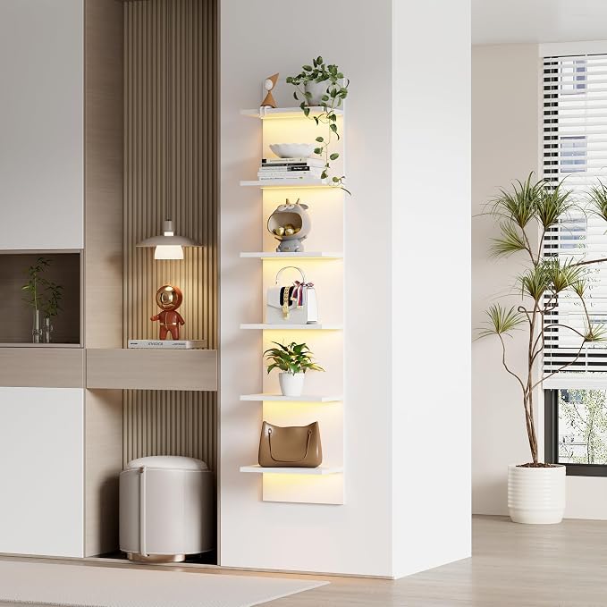 Qupui 6-Tier Wall Shelf with RGB LED, 22 Modes, 6 Brightness. Waterproof - Image 4