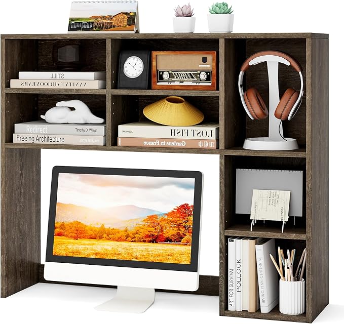 Tangkula Desktop Bookshelf, 3-Tier Desk Display Rack Organizer by TANGKULA