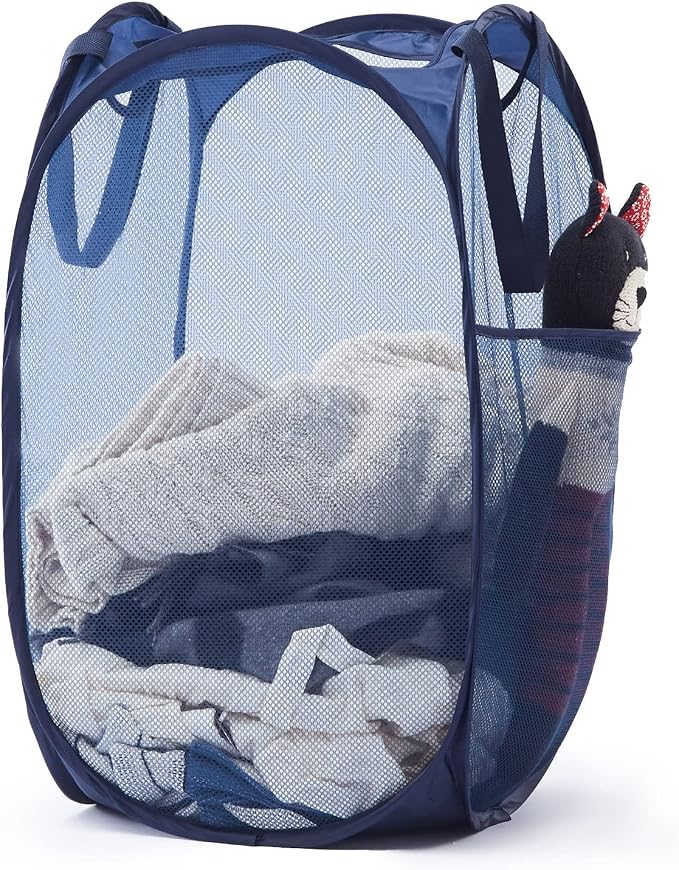 TECHMILLY Upgraded 105L Collapsible Mesh Pop Up Laundry Hamper - Image 8