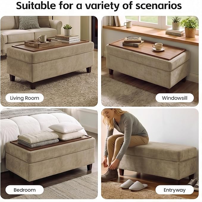 GENTEACO 45" Storage Ottoman Bench - Image 5