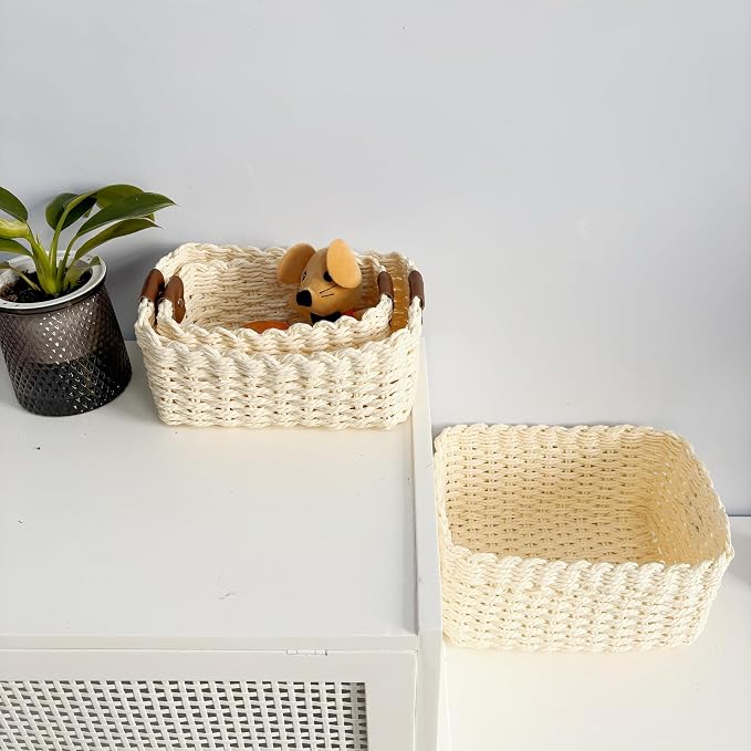 Small baskets for Organizing, Cute woven Storage basket - Image 7