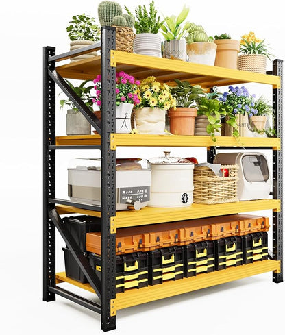 48" Wide Storage Shelves, 2000LBS Garage Shelving Heavy Duty, Standing Shelf by LISSIMO