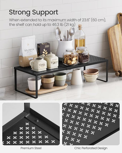 SONGMICS Expandable Pantry Kitchen Organizers, Adjustable Spice Rack, Stackable - Image 4