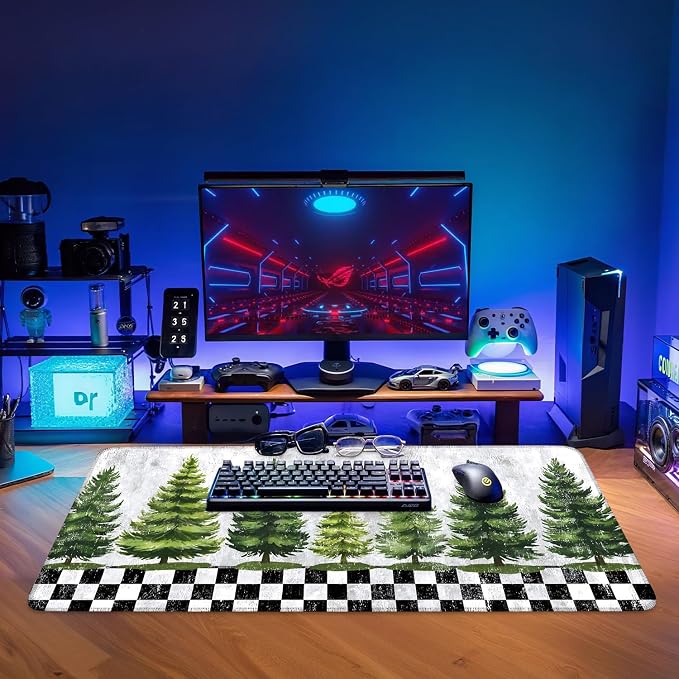 Christmas Tree Gaming Mouse Pad 35.4"x15.7"Desk Mat Anti-Slip Rubber Base & - Image 9
