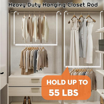 Hanging Closet Rod Adjustable Width Height Closet Rod - Image 2