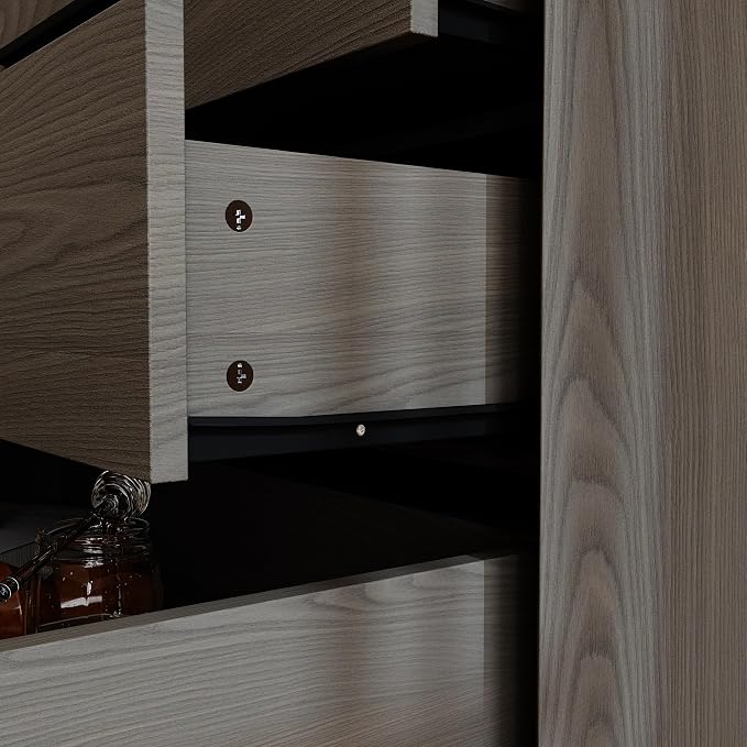 Bedside Table with 3 Drawers, Modern Side Table, Small Nightstand, Wooden Bed - Image 4