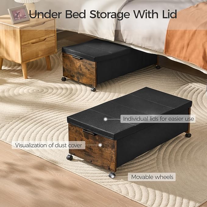 FOUCSSOMEI Under Bed Drawers on Wheels, XXXXL Size, UnderBed Storage - Image 3