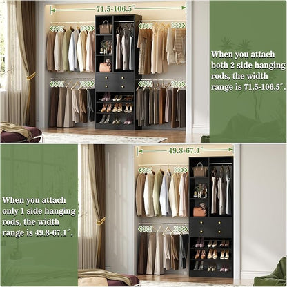 Besiost Closet System, 4.2–8.8 FT Closet Organizer - Image 7