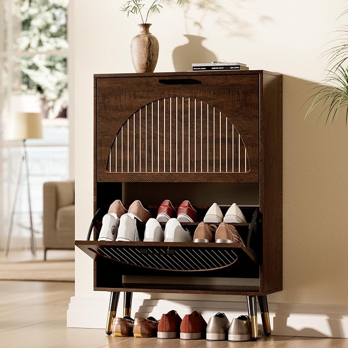 Farmhouse Shoe Cabinet Storage for Entryway, Slim Hidden Shoe Rack Cabinet | 1 - Image 3