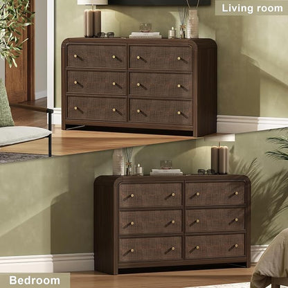 Oak&Sparrow 6 Drawer Dresser for Bedroom, Boho Chest of Drawers, Thickened - Image 5