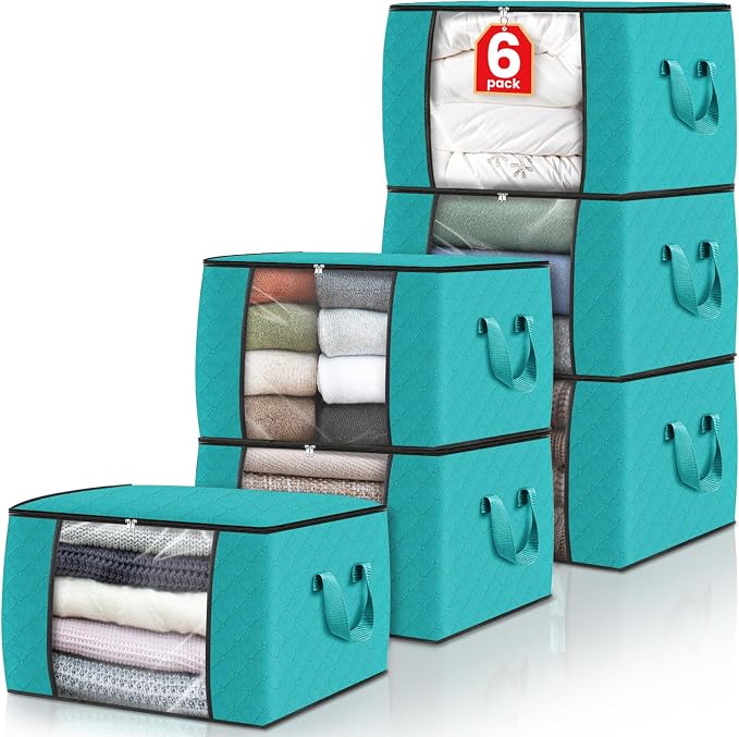 Fab totes Storage Bags, Clothes Blanket Storage Bins Foldable Closet Organizers by Fabtotes