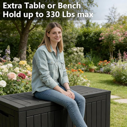 Outdoor Storage Box, 120 Gallon Resin Deck Boxes Outdoor Waterproof - Image 7