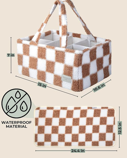 Checkered Diaper Caddy Organizer - Image 7