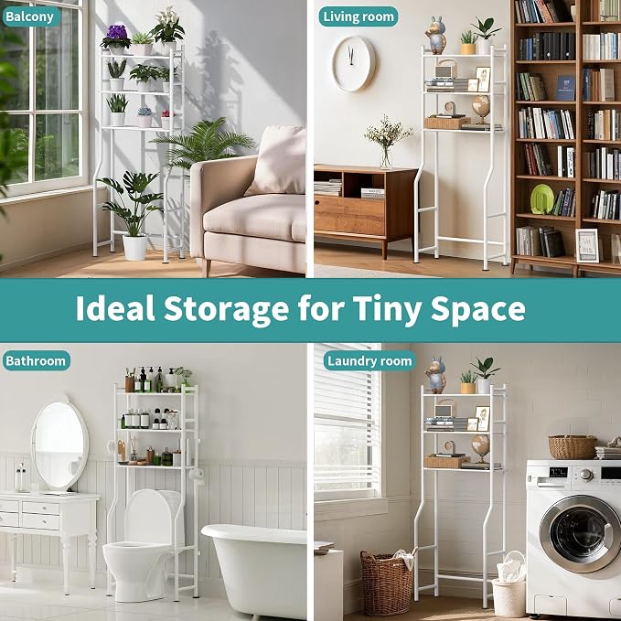 3-Tier Over The Toilet Storage Organizer, Space-Saving Bathroom Rack - Image 7