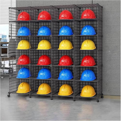 Stackable Safety Helmet Storage Boxes, Large Adjustable Hard Hat Placement by Unknown