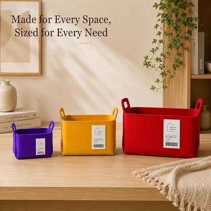 Collapsible Felt BLACK Storage Basket - Image 3