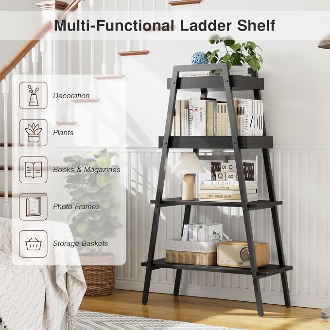 VECELO Ladder Shelf, 4-Tier Bookshelf - Image 6