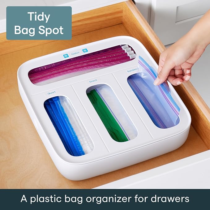 YouCopia StoraBag Food Bag Dispenser, Family Size 4-Slot, Plastic Sandwich Bags - Image 2