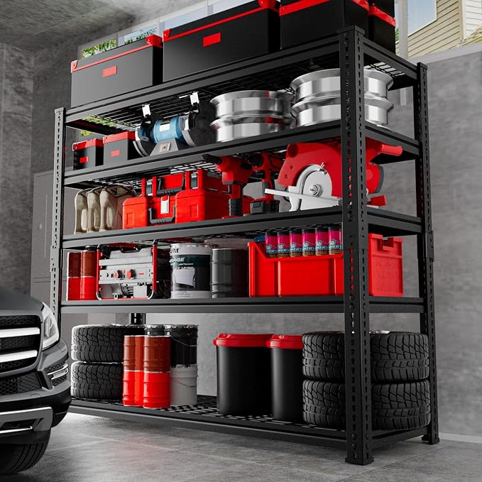 Storage Shelves, Garage Shelving Heavy Duty 2800 LBS Capacity, 5 Tier Utility - Image 2