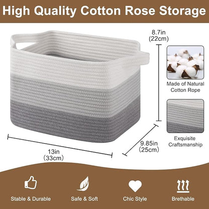 Storage Basket for Organizing, Woven Baskets for Storage, Rectangle Decorative - Image 2