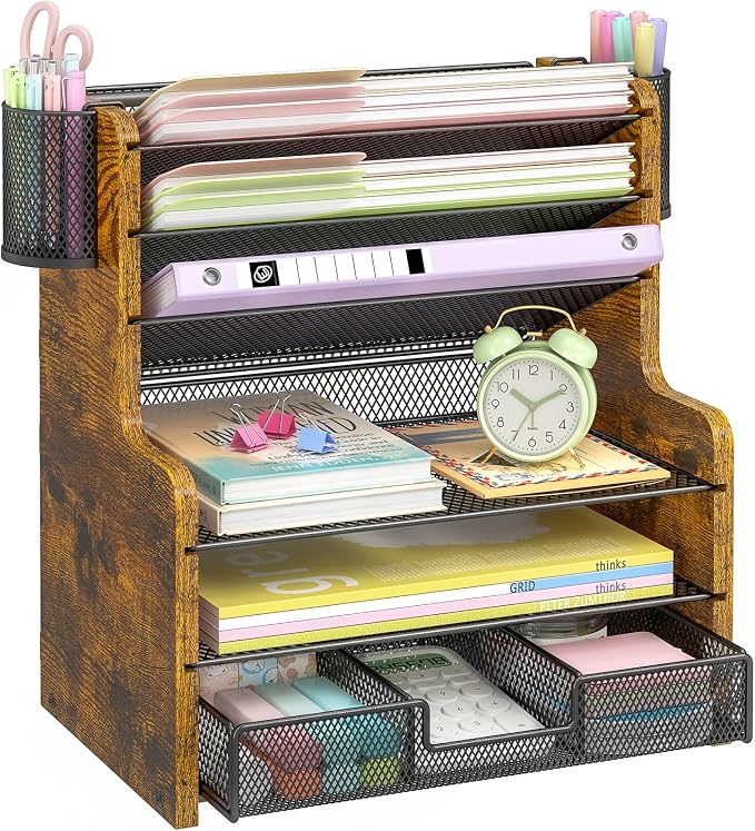 DAOUTIME 6-Tier Mesh Desk Organizer by DAOUTIME