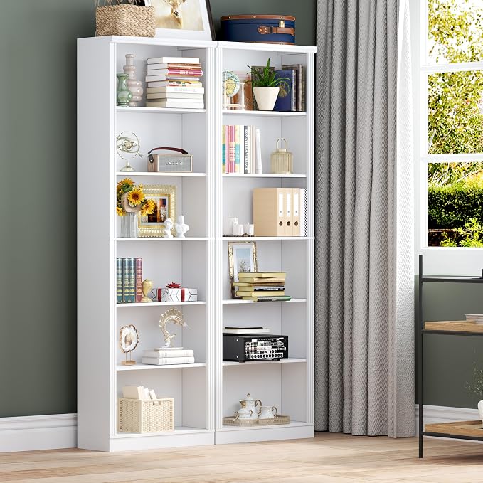 75" Tall Bookshelf, 6-Tier Floor Standing Bookcase - Image 7
