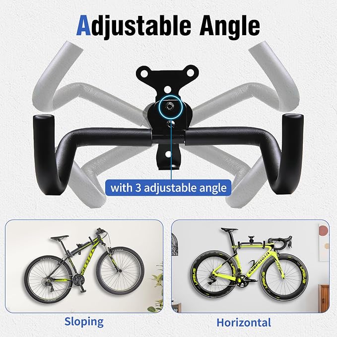 Bike Wall Mount Hanger, Horizontal Rack | Heavy-Duty, Adjustable, - Image 4