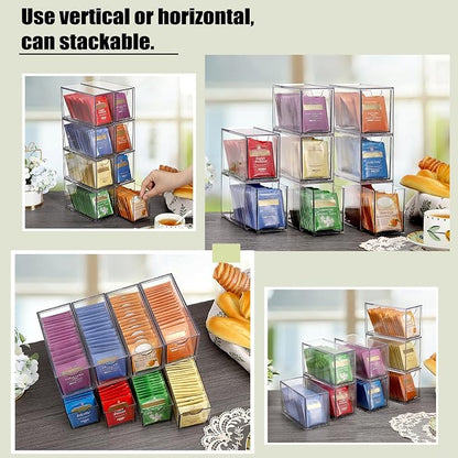 ELLDOO 8 Drawers Tea Bag Organizer, Coffee Pod Snack Storage - Image 2