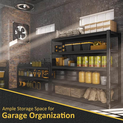 60" W Garage Shelving Heavy Duty, 5 Tier Storage Shelves, 3030LBS Adjustable - Image 8