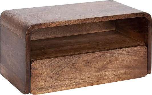 Kate and Laurel Kato Modern Wood Floating Side Table by KateandLaurel