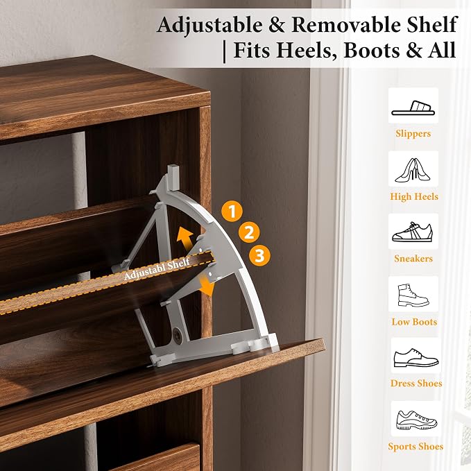 Nicetree Shoe Storage Cabinet for Entryway, 9.5inch Slim Shoe Rack - Image 5