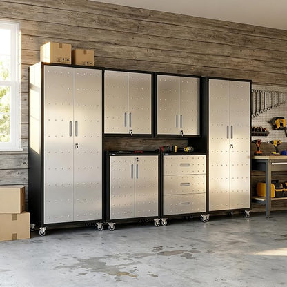 Garage Cabinet System | Heavy Duty Steel All-in-One Modular Garage Cabinet Set - Image 9