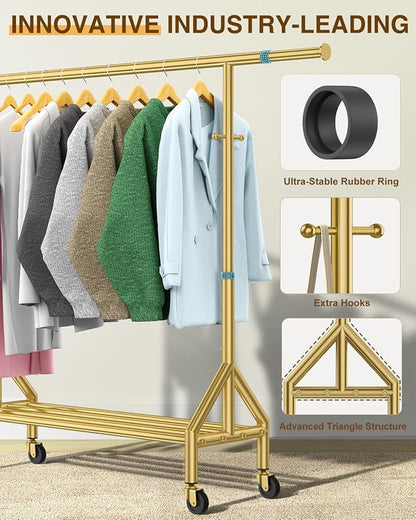 100% Stainless Steel Clothing Rack Load 760LBS, Ultra-Stable Heavy Duty Clothes - Image 4