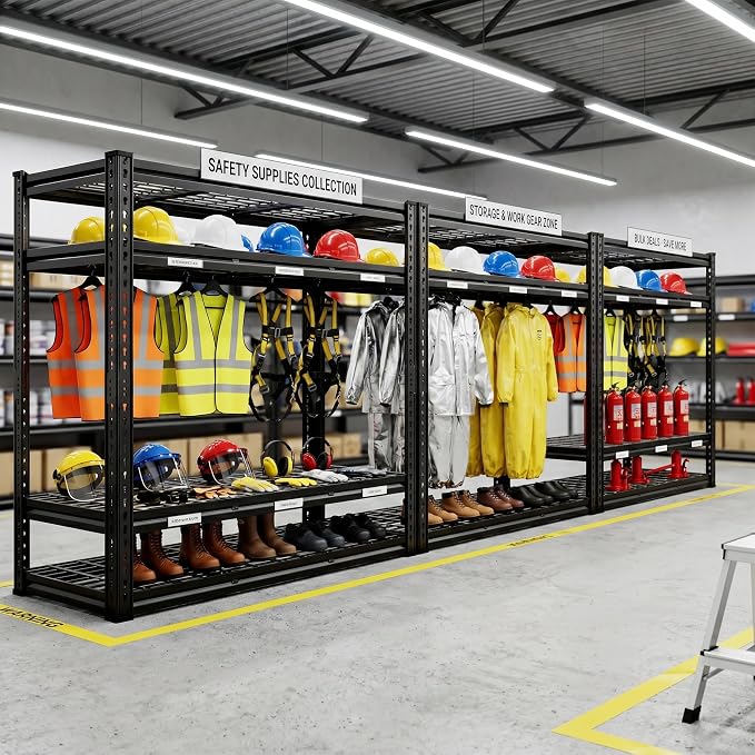 REIBII 48" W Garage Shelving, 5-Tier Storage Shelves Load 3030LBS, Adjustable - Image 7