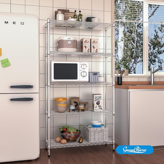 Guan River 5-Shelf Adjustable Metal Wire Shelving, Sturdy and Durable, Storage - Image 7
