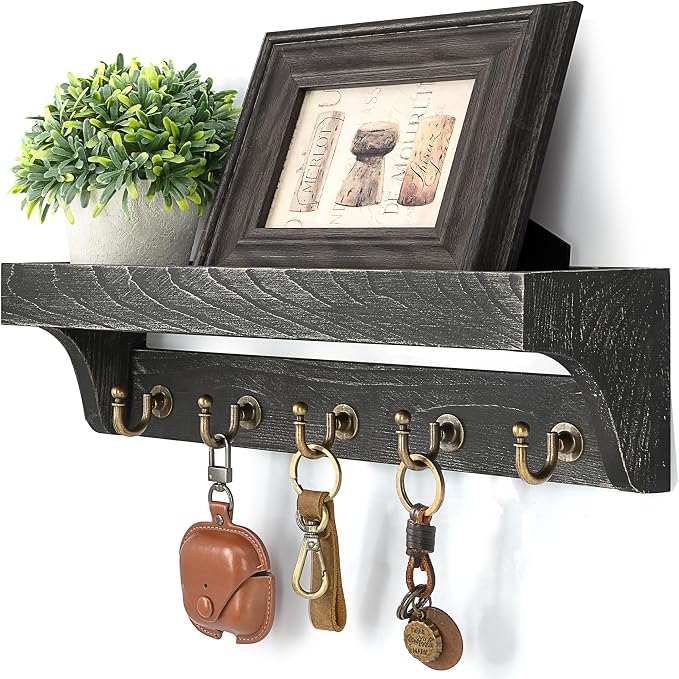 Rebee Vision Farmhouse Key Holder Wall Mount – Rustic Key Holder by REBEEVISION