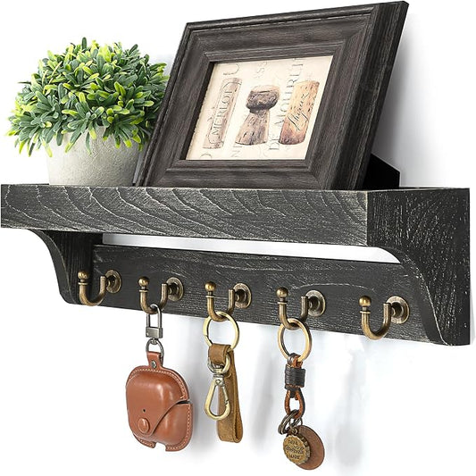 Rebee Vision Farmhouse Key Holder Wall Mount – Rustic Key Holder by REBEEVISION
