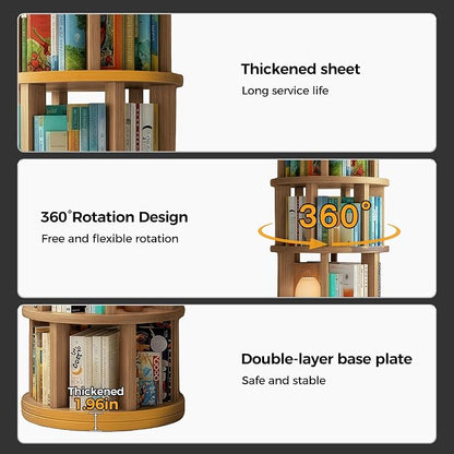 Rotating Bookshelf Tower, 4 Tier Vertical Rotate Turning Spiral Corner Organizer - Image 4
