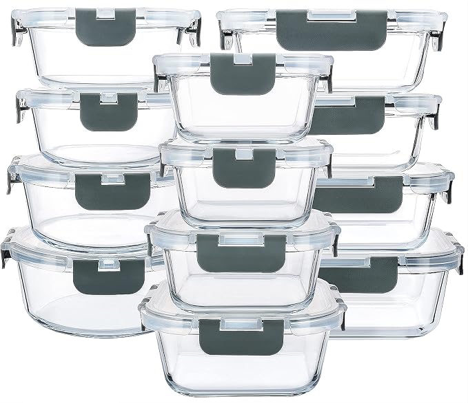 M MCIRCO 24-Piece Glass Food Storage Containers by MMCIRCO