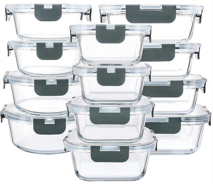 M MCIRCO 24-Piece Glass Food Storage Containers by MMCIRCO