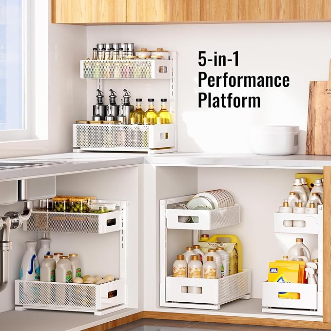 Full Metal Under Sink Organizer, Pull Out Cabinet Organizers and Storage - Image 8