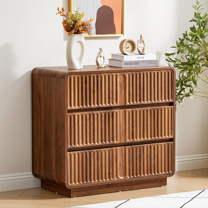 Turtle&Myrtle Fluted 3 Drawer Dressers - Image 5